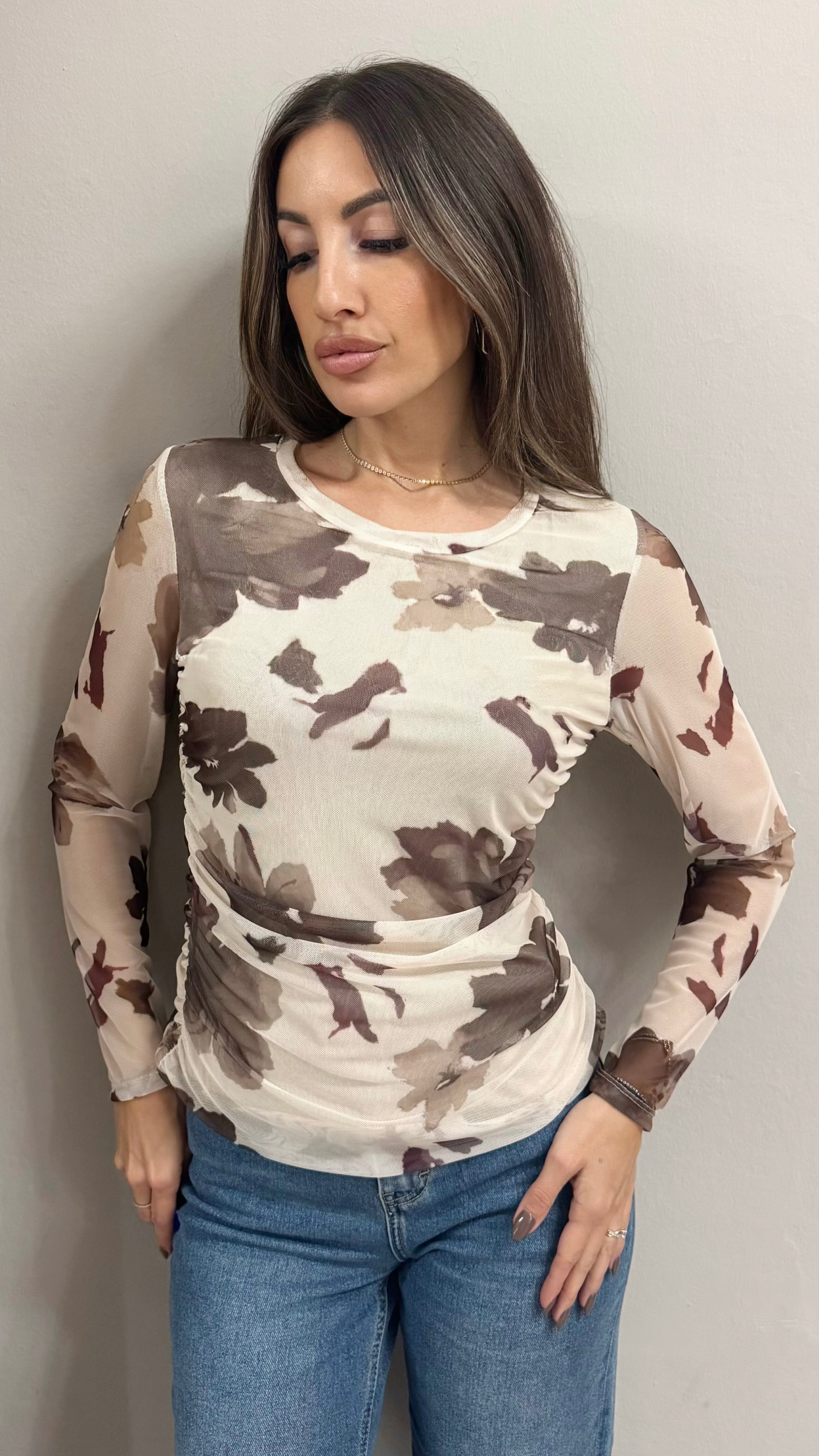 Maglia Tulle Drappeggio