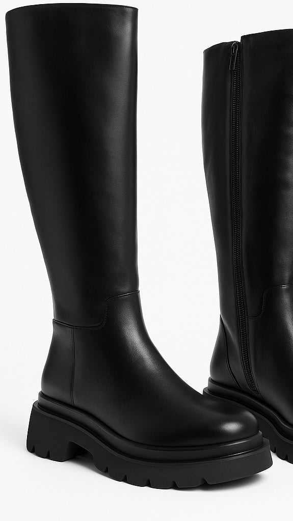 Stivale Chunky Pelle