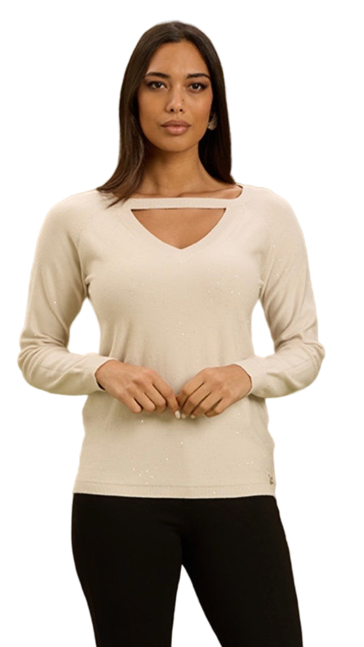 Maglia Cut Out Pailletes