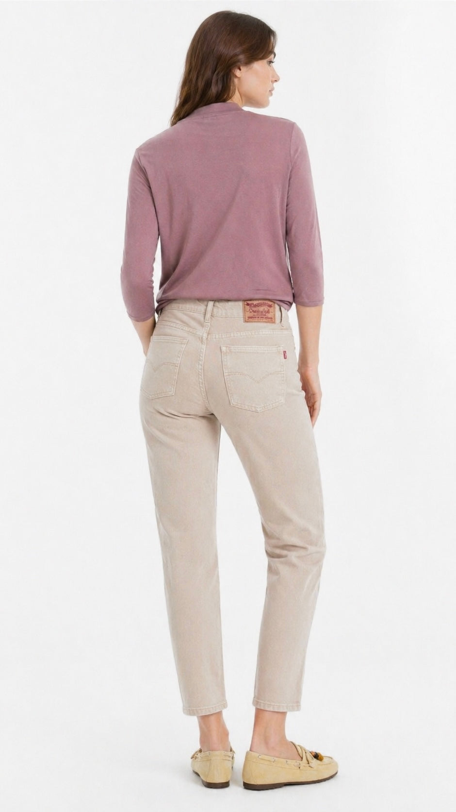 Jeans Mom Fit Beige
