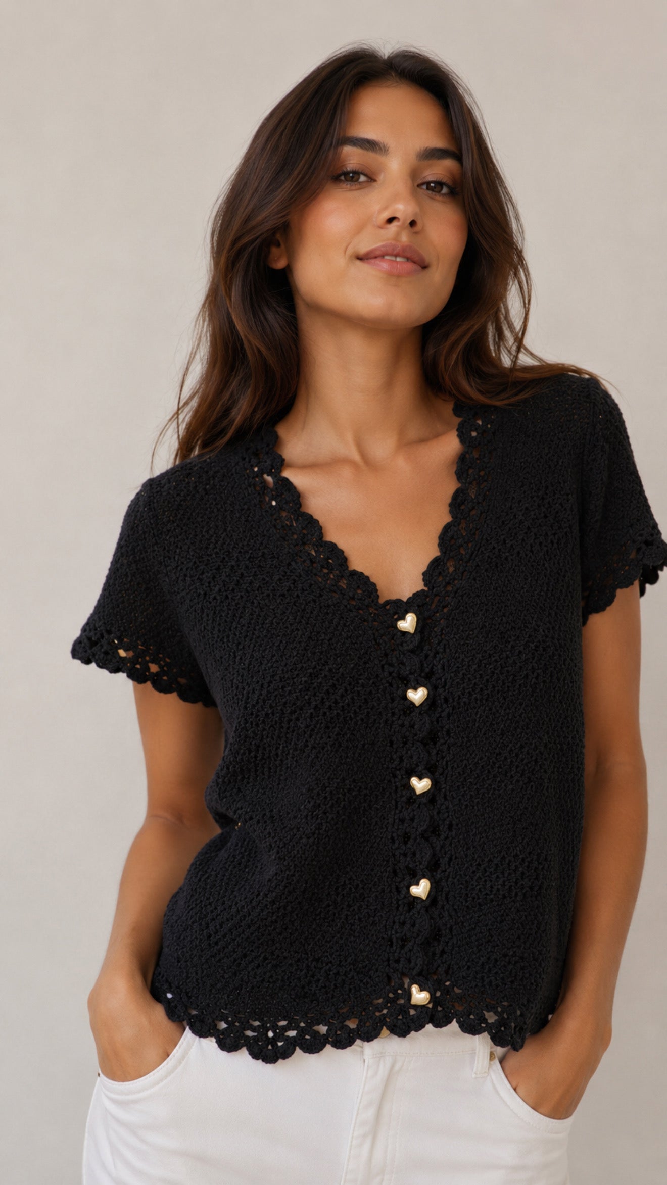 Maglia Crochet Cuori