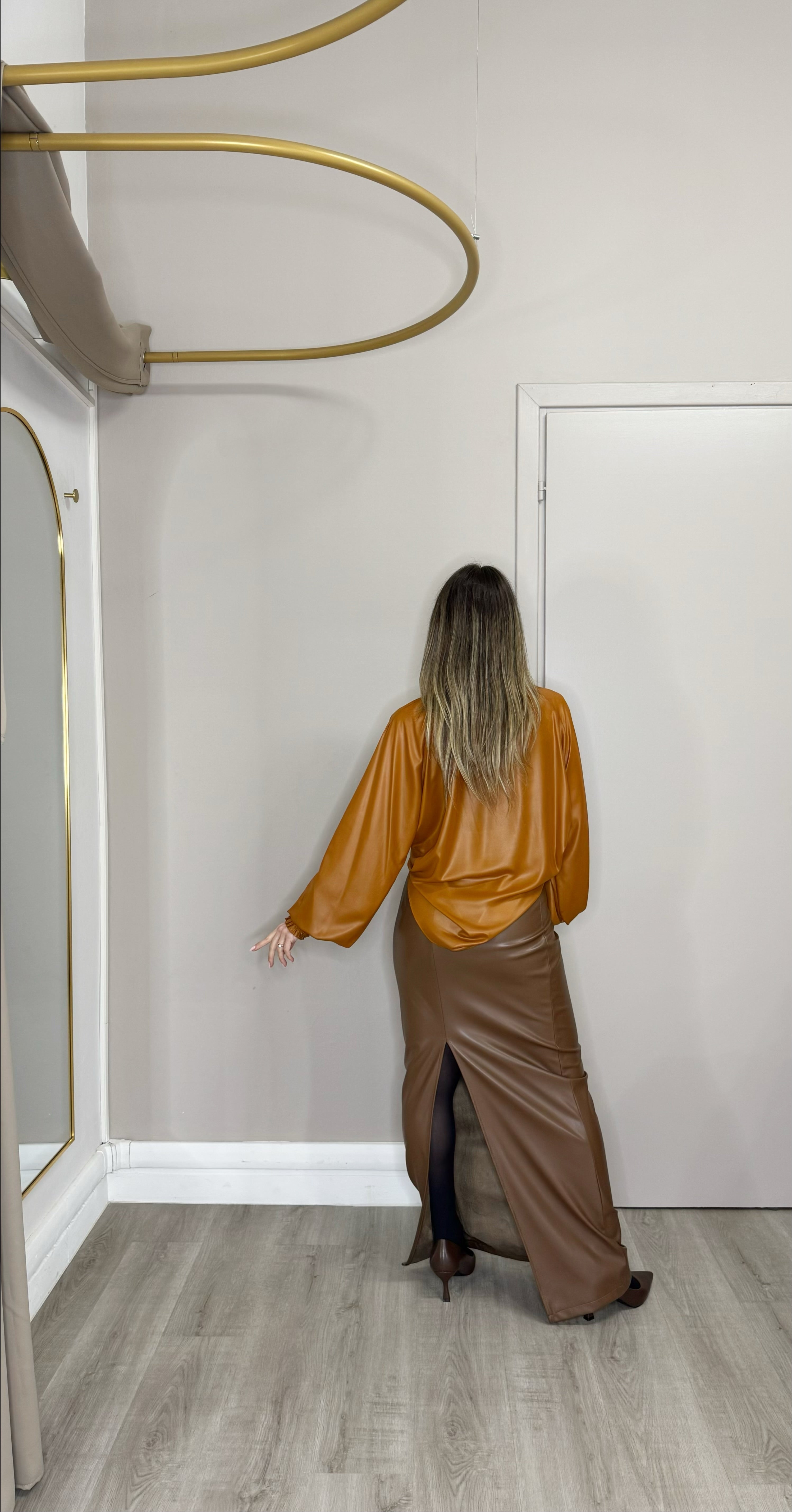 Gonna lunga ecopelle