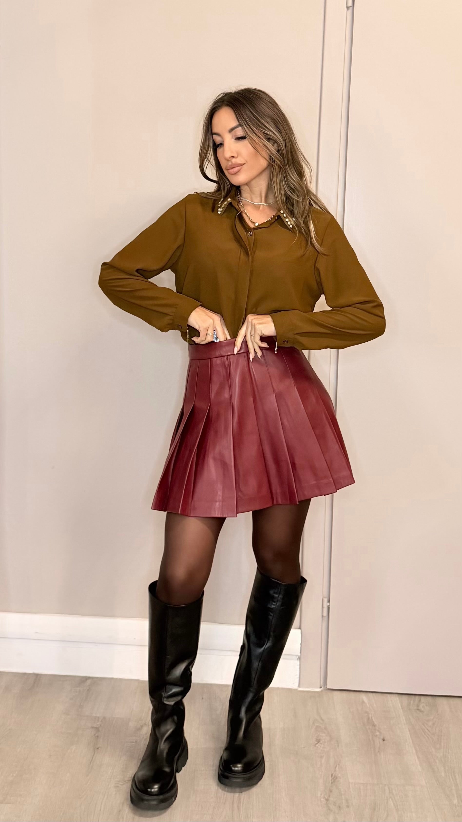 Gonna Plissé Ecopelle