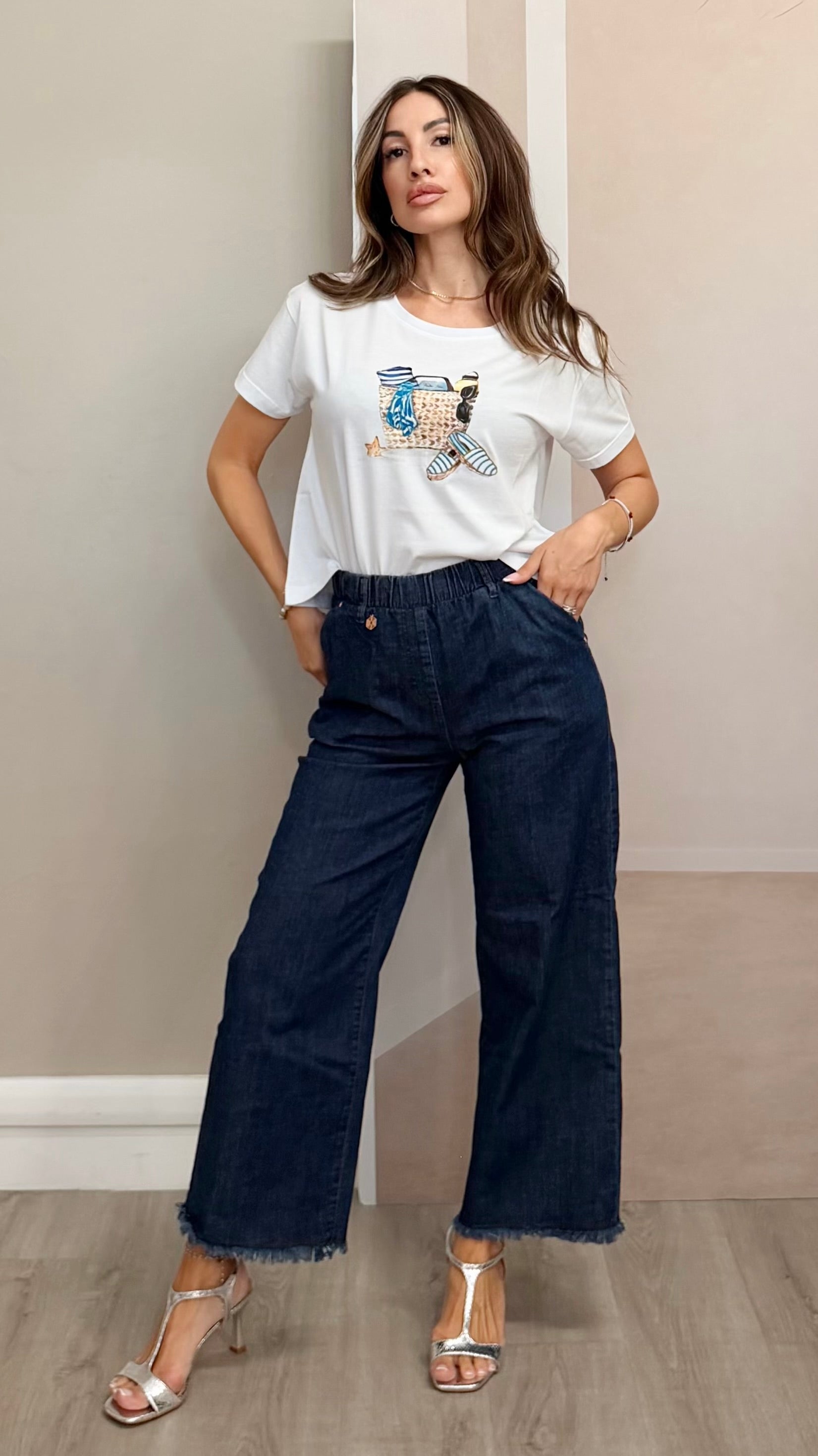 Jeans Crop Sfrangiato RAGNO