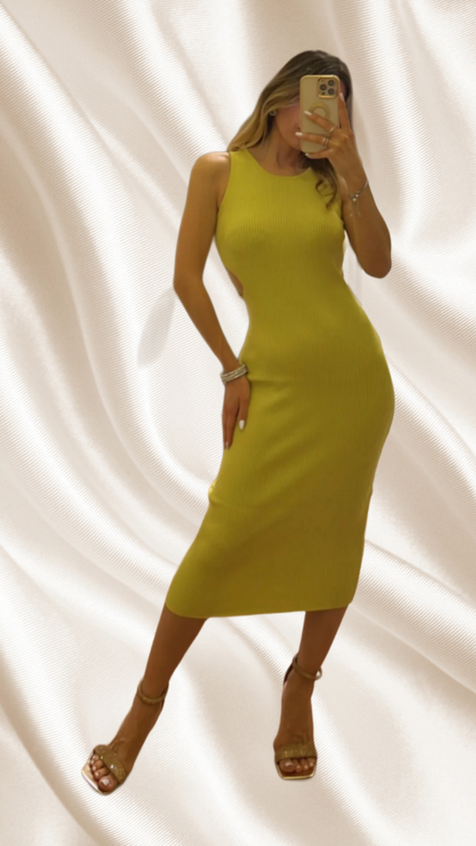 Dress Lime Cut Out