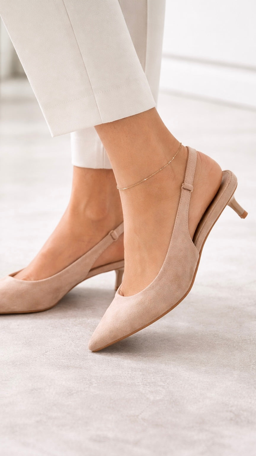 Slingback Nude Suede