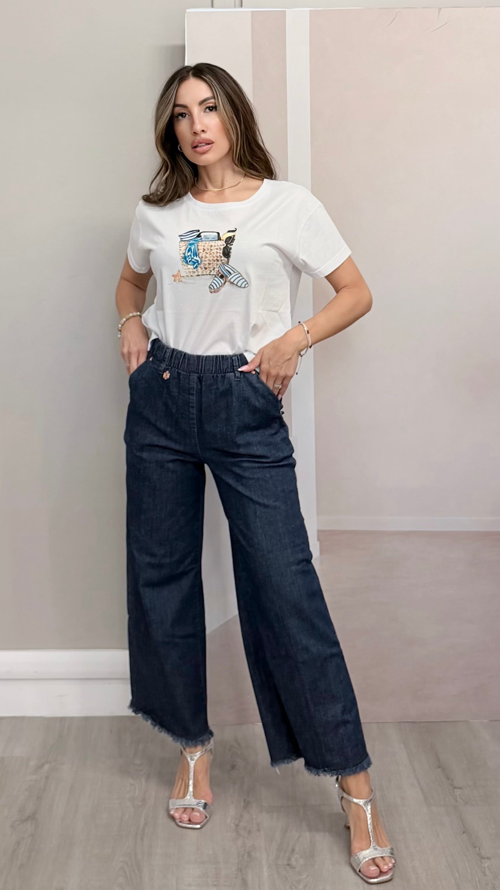 Jeans Crop Sfrangiato RAGNO