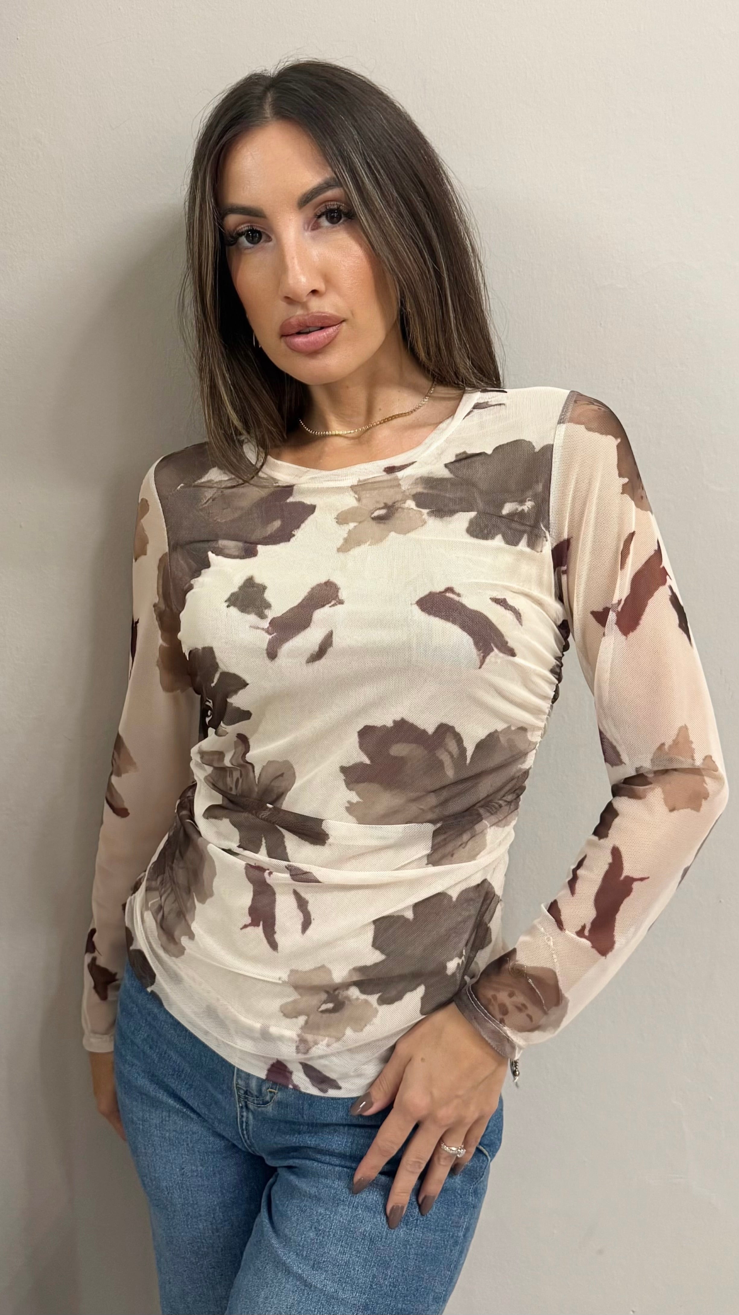 Maglia Tulle Drappeggio