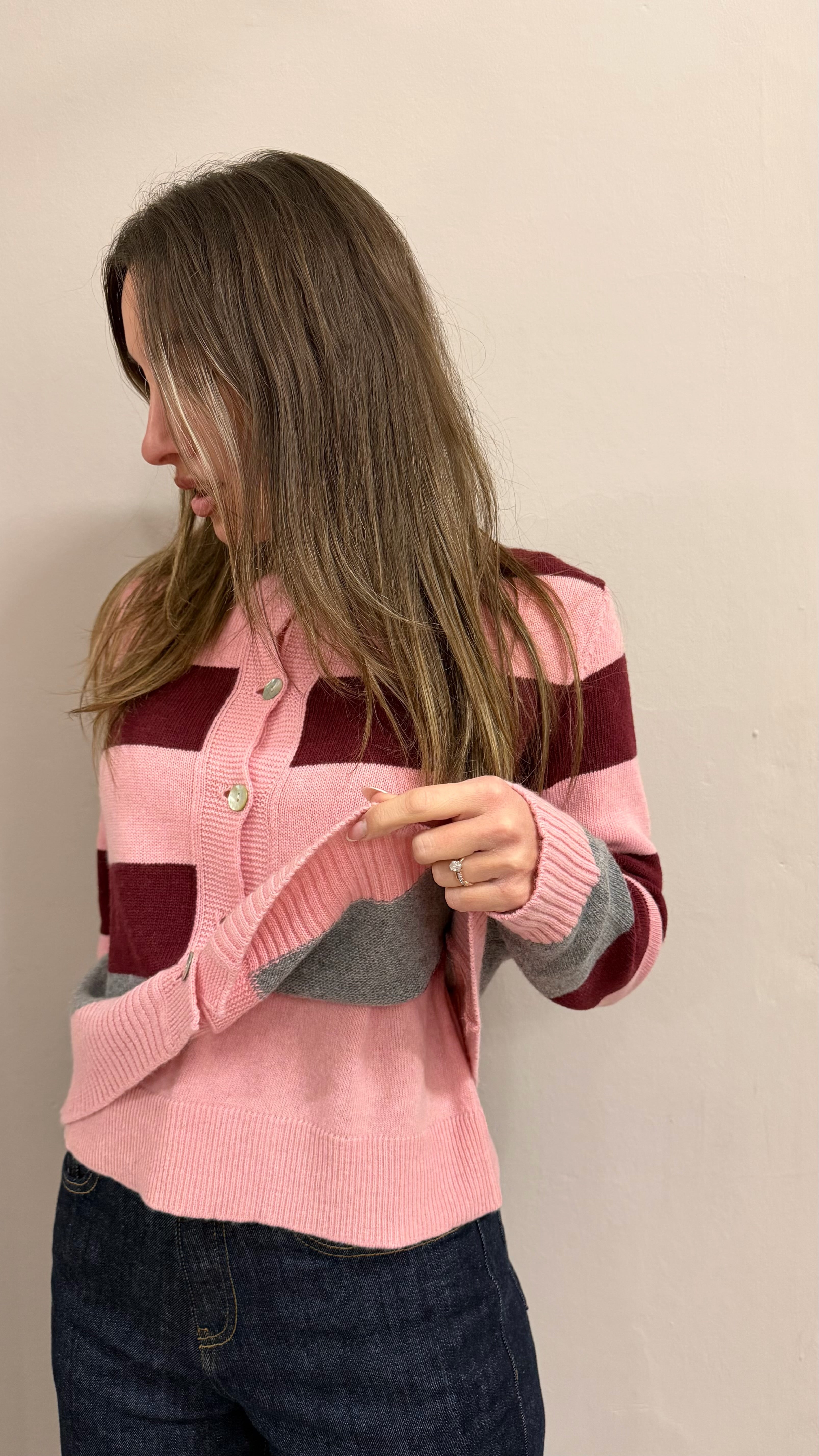 Cardigan Righe Cashmere