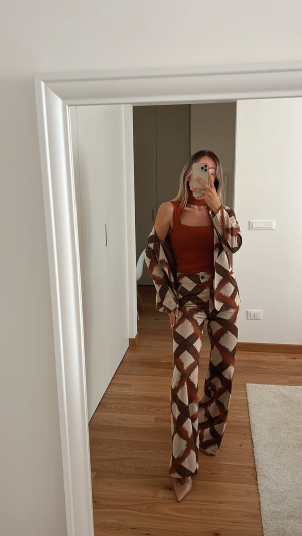 Pantaloni Jacquard