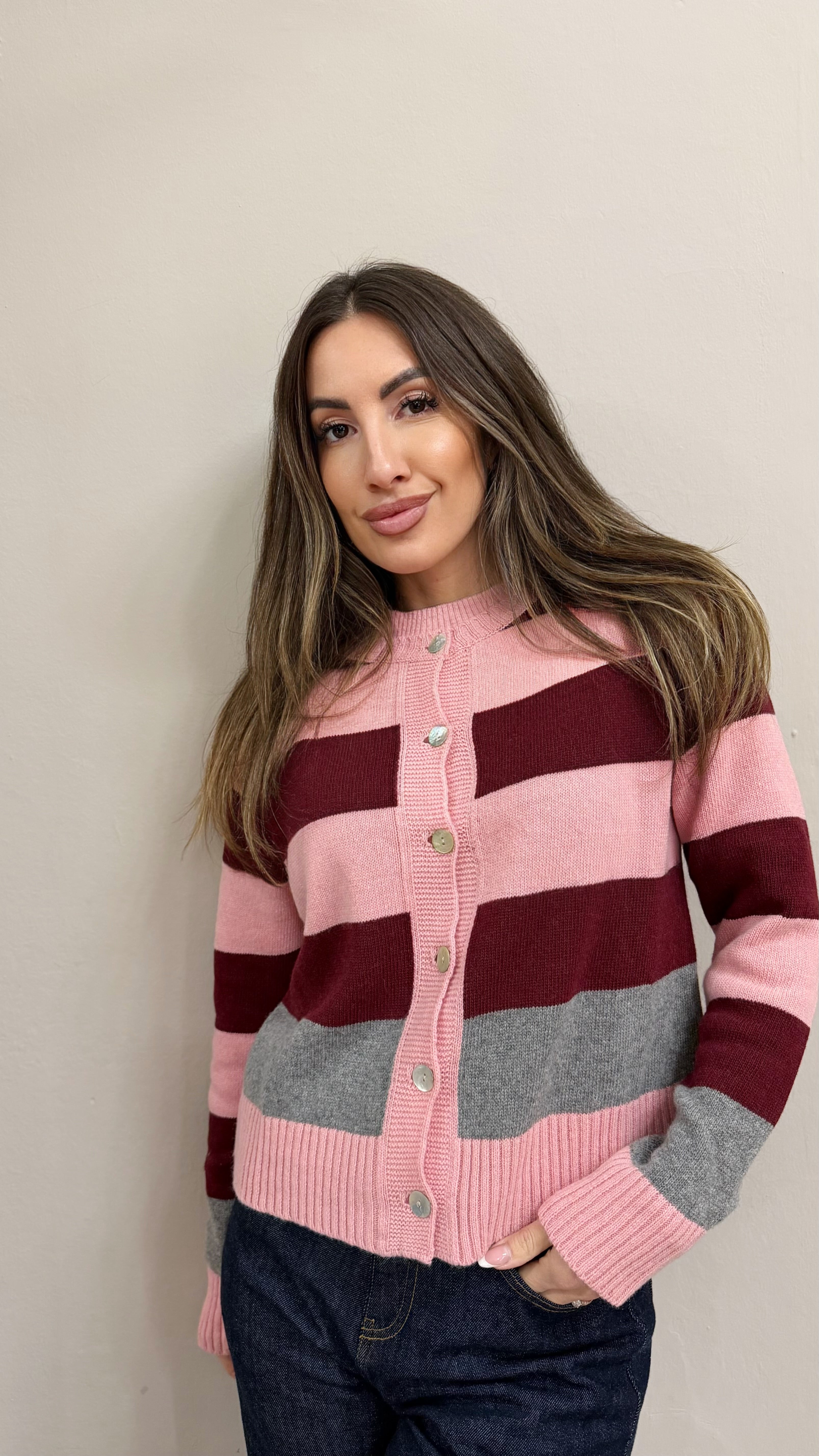 Cardigan Righe Cashmere